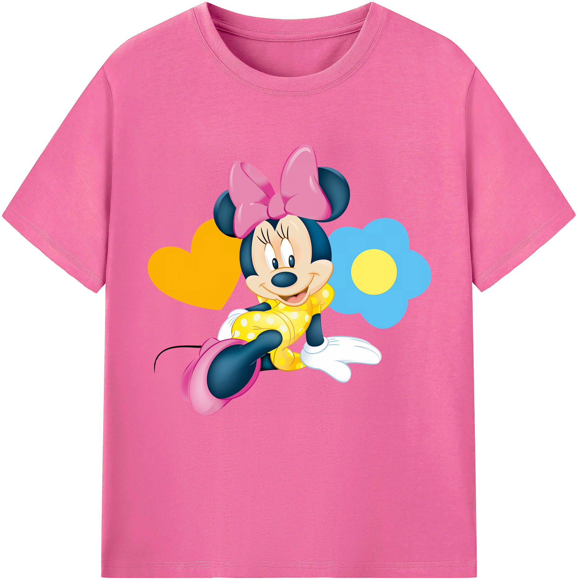 （画像用） ミッキーマウス Mickey Mouse レディースカジュアルプリントTシャツ（綿100％）